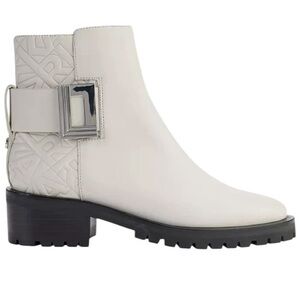 Karl Lagerfeld‎ blends silver buckles and anywhere style in the Vara bootie